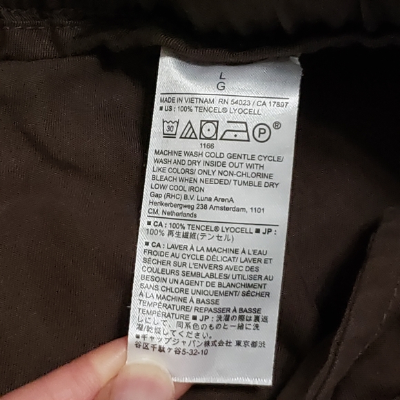 Banana Republic Soft Tencel Cargo Jogger Pants Dark Oak Brown Sz Large 536089 - Picture 13 of 14